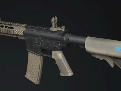 AR15 - assault rifle Low-poly 3D model