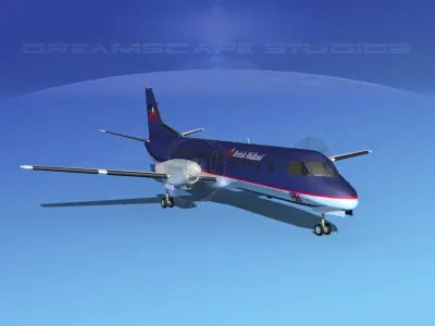 SAAB 2000 British Midland 3D model