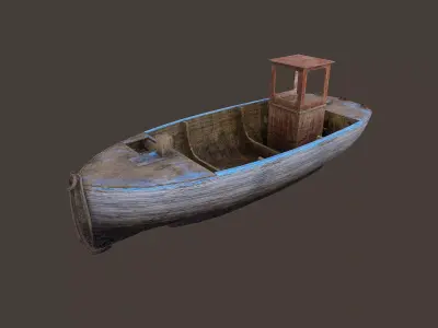 Fishing Boat Low-poly 3D model
