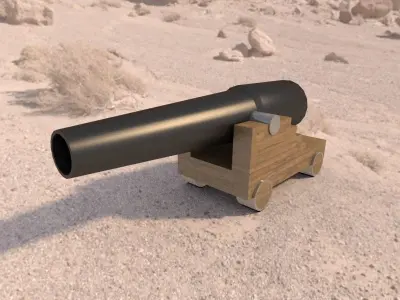 voruz cannon Civil War low poly Low-poly 3D model