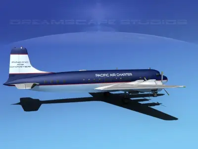 Douglas DC-7B Pacifica Air Charter 3D model