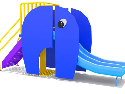 Elephant Playground Slide Free low-poly 3D model
