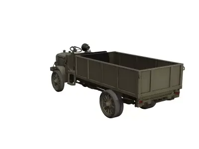 1910s Vintage Military Truck Classic Army Transport Vehicle 3D model