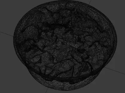 poke bowl with tuna rice avocado mango 3D model