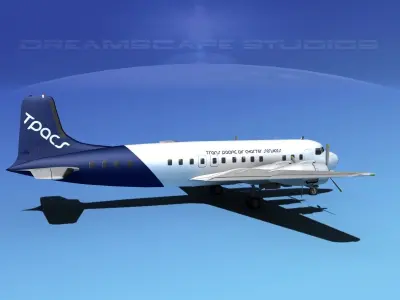 Douglas DC-7B Trans Pacific 3D model