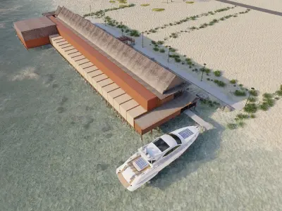 Hotel Beach-Hotel Beach Resort 3D model