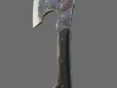 Axe game-ready old style PBR Free low-poly 3D model