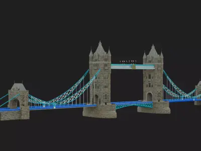 London Tower Bridge  Low-poly 3D model
