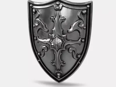 Ancient Iron Shield Low-poly 3D model