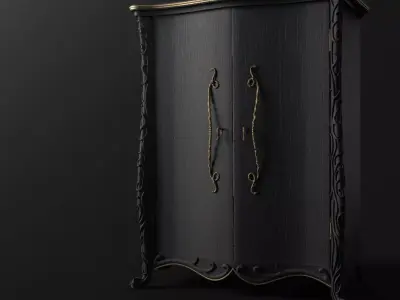 Cupboard ornate wardrobe Free low-poly 3D model