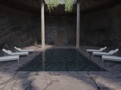 Rock Pool Game Ready Low-poly 3D model