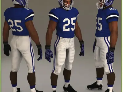 Black American Football Player CG 3D model