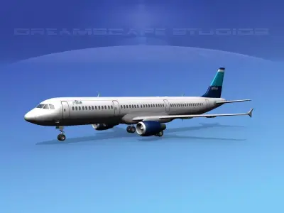 Airbus A321 Jet Blue 2 3D model