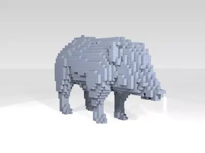 Wildboar Voxel 3D model