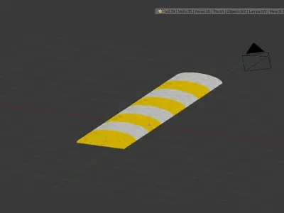 Speed bump 3D model for unity Low-poly 3D model