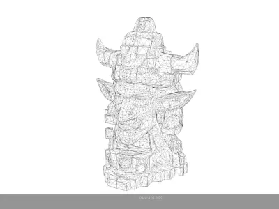 Low Poly Stylized Totem 4 AI Low-poly 3D model