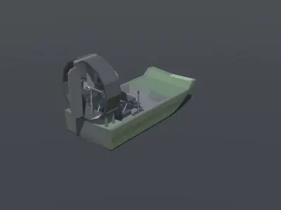 Air Boat Lowpoly Low-poly 3D model