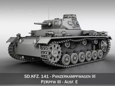 Panzer III - PzKpfw III - Ausf E 3D model