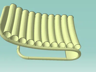 Chair Low-poly 3D model 11