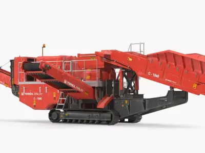Hydraulic Cone Crusher Machine Terex Finlay C1540 Rigged 3D model
