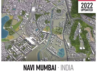 Navi Mumbai - 3D City Model Low-poly 3D model