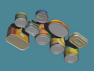 Food Canning 9items 3D model