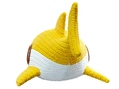 Knitted doll baby shark 3D model