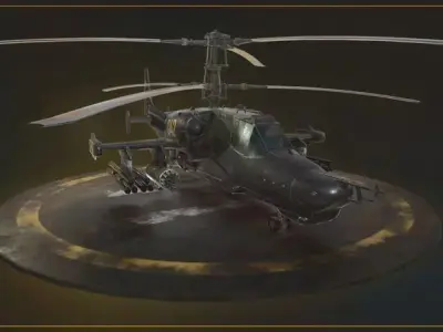  Kamov-Class Military Helicopter  Model 042 3D model