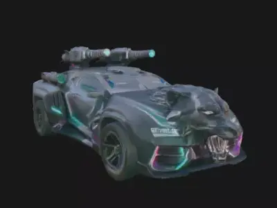 Tiger Head Weaponized Combat Vehicle 3D model