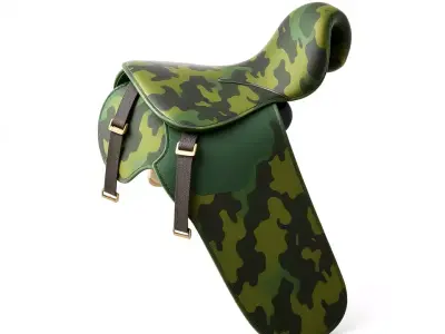 Camouflage Saddle model pack Low-poly 3D model