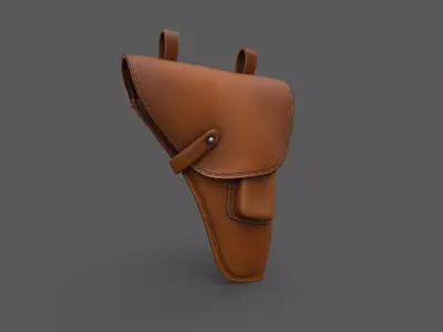Vintage Gun Holster Low-poly 3D model