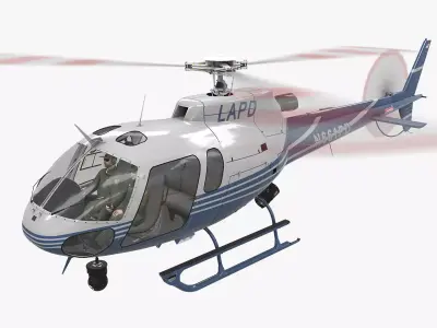 AS-350 LAPD 2 Animated Low-poly 3D model