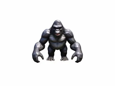 King Kong Gorilla Powerfull  Animal In The Forest 3d Render 3D model