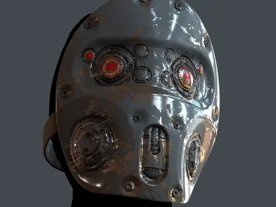Gas mask helmet 3d model scifi Low-poly Low-poly 3D model 64