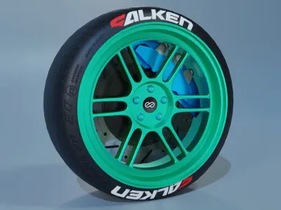 Enkei RPF1 Wheel Low-poly 3D model