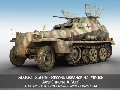 SD KFZ 250 9 - Reconnaissance Halftruck - 116 PzDiv 3D model