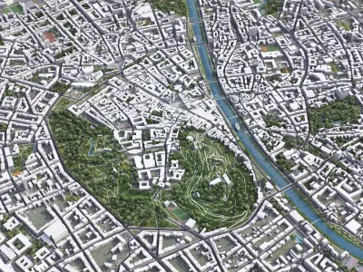 Graz - city Low-poly 3D model