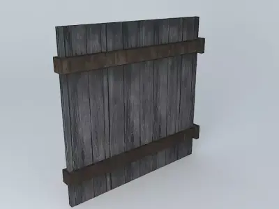 Wood Wall Fence Panel 3D model