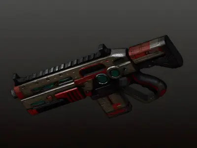 Sci-Fi Shotgun High-Quality PBR Model for FPS Cyberpunk Games Low-poly 3D model