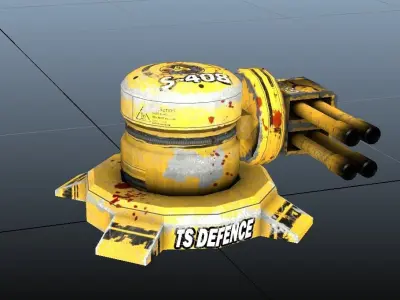 Rocket Turrets Low-poly 3D model