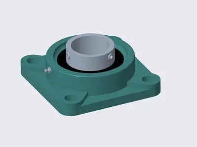 Ball Bearing Cast Iron Square Flanged Free 3D model