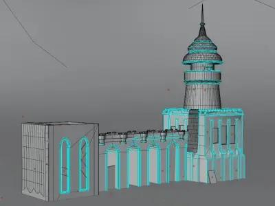 Modular Building Low-poly 3D model buy