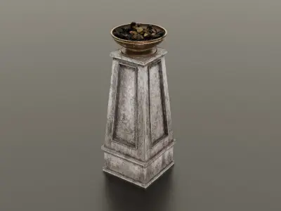 Fire column Low-poly 3D model