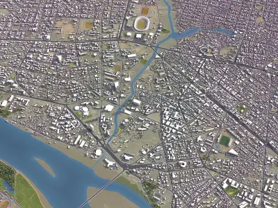 Niamey - 3D City Low-poly 3D model