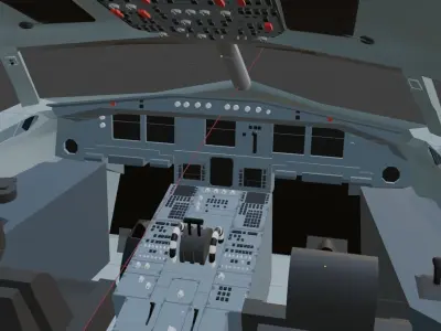 Airbus a320 family cockpit 3D model