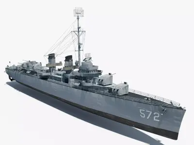Allen M Sumner-class destroyer Low-poly 3D model