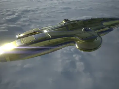 Military Explorer Spaceship - Gunship 3D model
