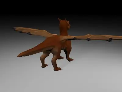 Brown dragon Low-poly 3D model