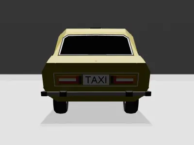 Old car Vaz 2106 in taxi style Free low-poly 3D model