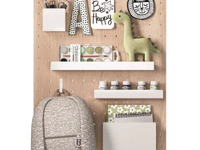 Pottery Barn Kids Avery Peg Board Study System 02 3D model